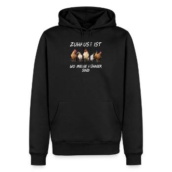 Zuhause ist wo meine Hühner sind - Männer Premium Bio Hoodie - Schwarz - Vorne - Nico (187cm)
