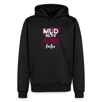 Chemises Mud Run pour femme | Chemises Mud Girl Run - Sweat à capuche Premium bio Homme - noir - Devant - Nico (187cm)