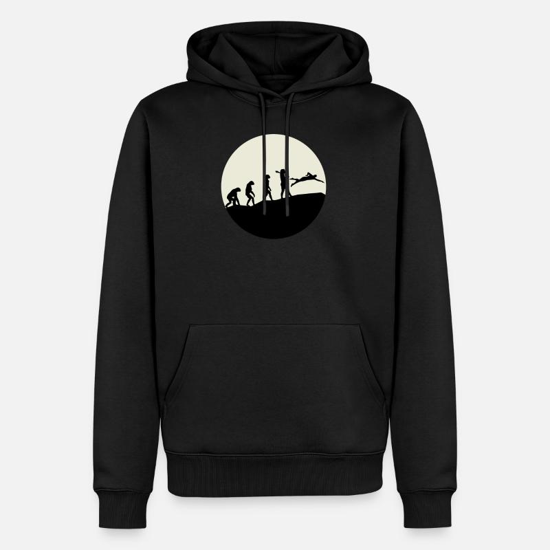 Swimmers Evolution Moon - Men’s Premium Organic Hoodie - black