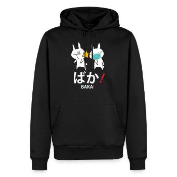 Anime Manga Kanji Baka Dummkopf Covid Corona - Männer Premium Bio Hoodie - Schwarz - Vorne - Nico (187cm)