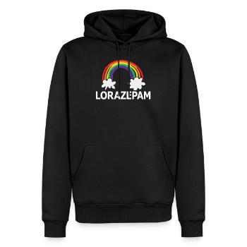 Infirmière drôle Humour Rainbow Medical Lorazepam - Sweat à capuche Premium bio Homme - noir - Devant - Nico (187cm)