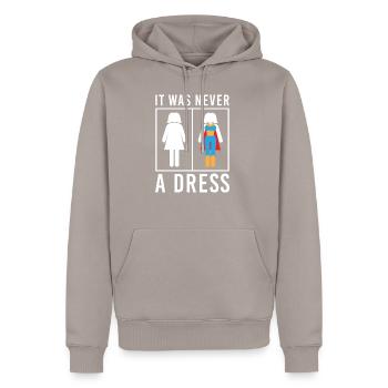 It Was Never A Dress Toilette Kleid WC Schild - Men’s Premium Organic Hoodie - taupe - Front - Nico (187cm)