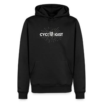 Zykologe - Lustiges Radfahren - Männer Premium Bio Hoodie - Schwarz - Vorne - Nico (187cm)