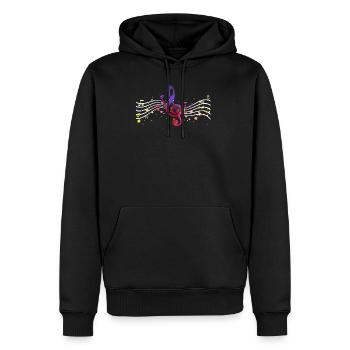Notenschlüssel Orchester - Männer Premium Bio Hoodie - Schwarz - Vorne - Nico (187cm)