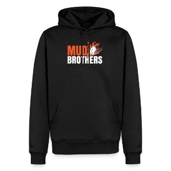 Chemises Mud Run pour homme | Chemises d'équipe Mud Run - Sweat à capuche Premium bio Homme - noir - Devant - Nico (187cm)