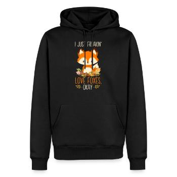 I Just Freakin 'Love Foxes, Okay - Cadeau pour Fox - Sweat à capuche Premium bio Homme - noir - Devant - Nico (187cm)