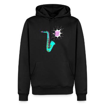Saxo - Sweat à capuche Premium bio Homme - noir - Devant - Nico (187cm)
