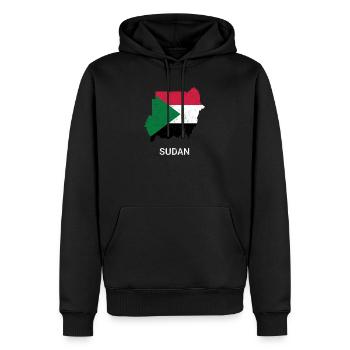 Soudan ( As-Soudan ) carte du pays &drapeau - Sweat à capuche Premium bio Homme - noir - Devant - Nico (187cm)