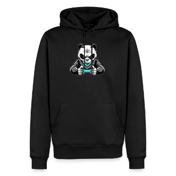 Panda Bär Gaming Konsole Zocker Nerd Gamer Video - Männer Premium Bio Hoodie - Schwarz - Vorne - Nico (187cm)
