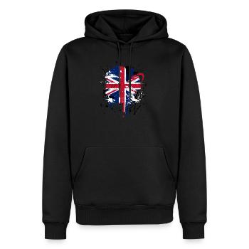 Chemise drapeau britannique Paintsplash | Grande Bretagne - Sweat à capuche Premium bio Homme - noir - Devant - Nico (187cm)