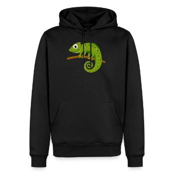 Chameleon animal - Sweat à capuche Premium bio Homme - noir - Devant - Nico (187cm)