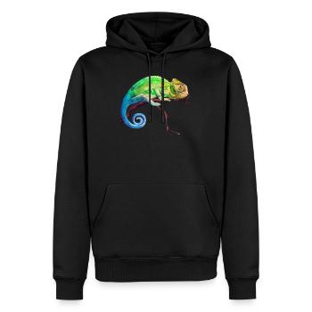 Chameleon Tropen Reptil - Männer Premium Bio Hoodie - Schwarz - Vorne - Nico (187cm)