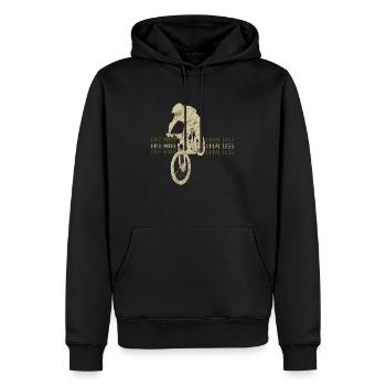 Vélo de montagne plus de conduite moins - Sweat à capuche Premium bio Homme - noir - Devant - Nico (187cm)