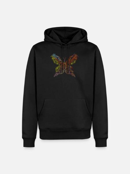 Butterfly Animals - Men’s Premium Organic Hoodie - black