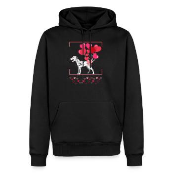 Dalmatiner - Männer Premium Bio Hoodie - Schwarz - Vorne - Nico (187cm)