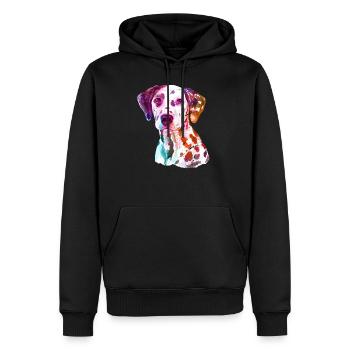 Dalmatiner - Männer Premium Bio Hoodie - Schwarz - Vorne - Nico (187cm)