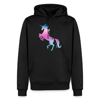 La licorne étoile magique - Sweat à capuche Premium bio Homme - noir - Devant - Nico (187cm)