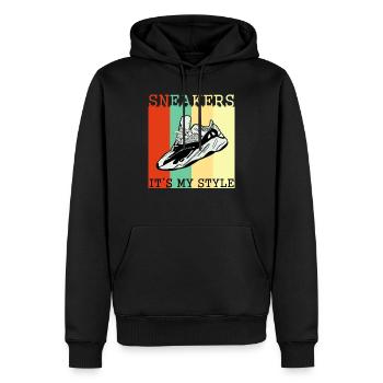 Sneaker - Men’s Premium Organic Hoodie - black - Front - Nico (187cm)
