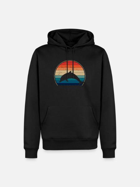 Dolphin dolphins retro - Men’s Premium Organic Hoodie - black