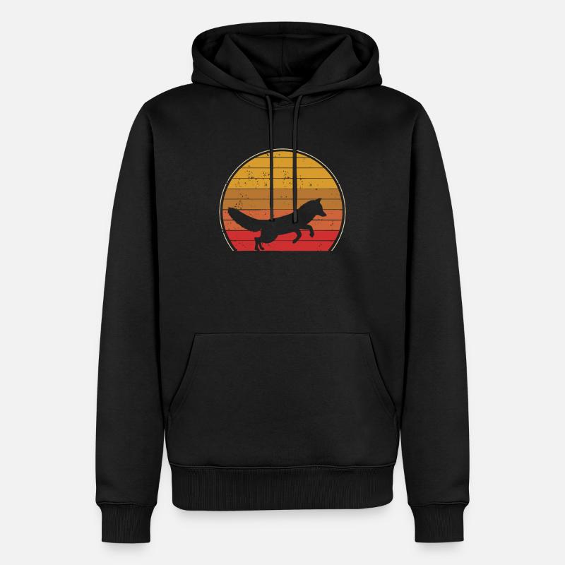 Fuchs - Männer Premium Bio Hoodie - Schwarz