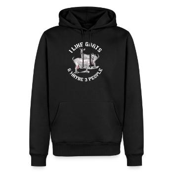 Chèvre berziege - Sweat à capuche Premium bio Homme - noir - Devant - Nico (187cm)