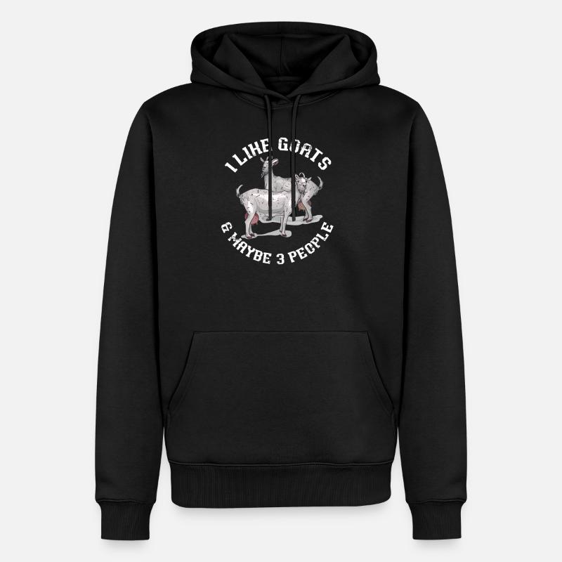 Chèvre berziege - Sweat à capuche Premium bio Homme - noir