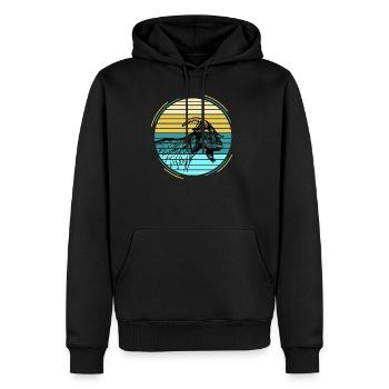 Ziege - Männer Premium Bio Hoodie - Schwarz - Vorne - Nico (187cm)