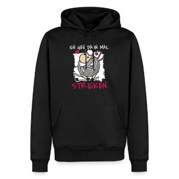 Lustiges Ich Geh Dann Mal Stricken Schaf Geschenk - Männer Premium Bio Hoodie - Schwarz - Vorne - Nico (187cm)