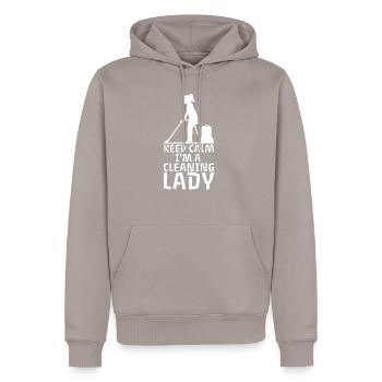 Keep Calm I'm a Cleaning Lady retro Reinigungskraf - Männer Premium Bio Hoodie - Taupe - Vorne - Nico (187cm)