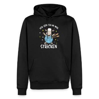 Lustiges Ich Geh Dann Mal Stricken Schaf Geschenk - Männer Premium Bio Hoodie - Schwarz - Vorne - Nico (187cm)