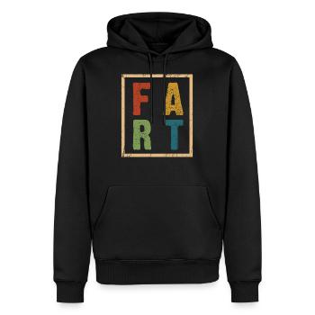 Lustiges Retro-Furz-Design - Furz - Männer Premium Bio Hoodie - Schwarz - Vorne - Nico (187cm)