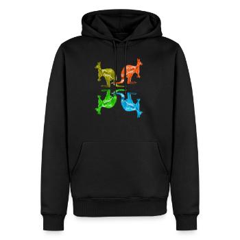 Cadeau de kangourou - Sweat à capuche Premium bio Homme - noir - Devant - Nico (187cm)