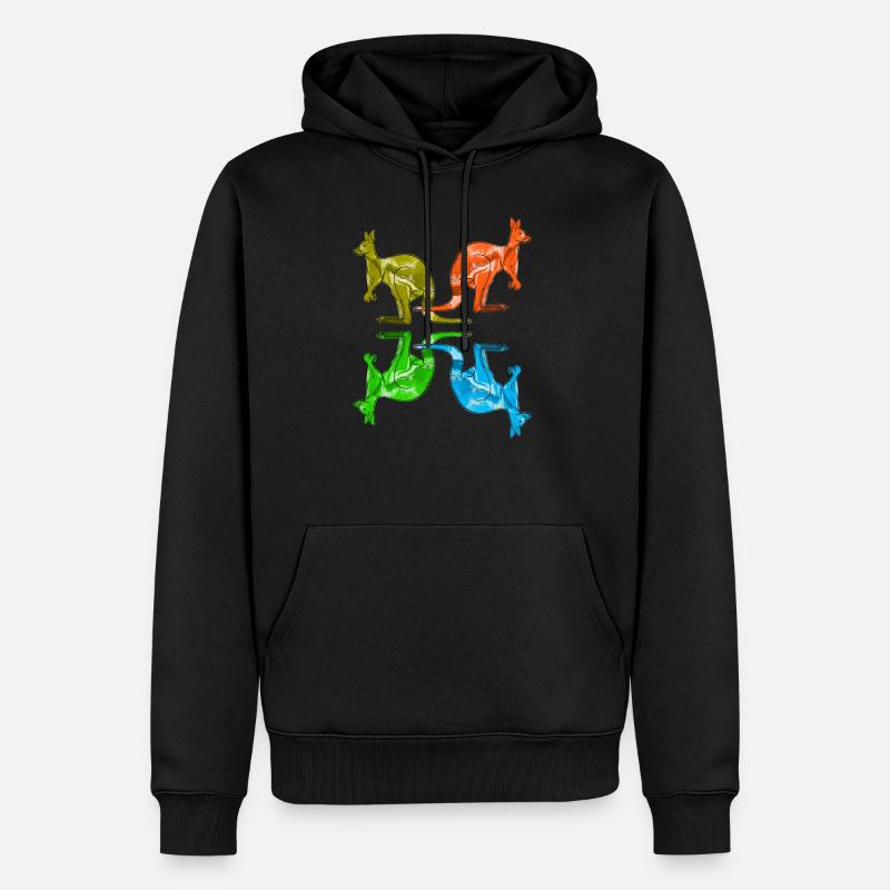 Cadeau de kangourou - Sweat à capuche Premium bio Homme - noir