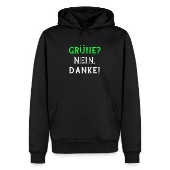 Grüne nein Danke retro Politik Statement - Männer Premium Bio Hoodie - Schwarz - Vorne - Nico (187cm)