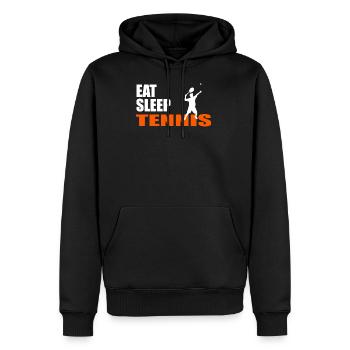EAT. SLEEP. TENNIS. REPEAT. - Männer Premium Bio Hoodie - Schwarz - Vorne - Nico (187cm)