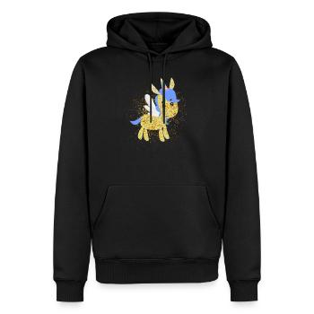 Licorne pailletée avec des ailes - Sweat à capuche Premium bio Homme - noir - Devant - Nico (187cm)