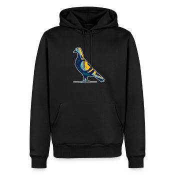 Taube - Männer Premium Bio Hoodie - Schwarz - Vorne - Nico (187cm)