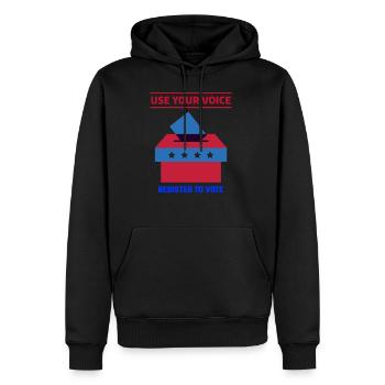 Use Voix Vote Vote USA Patriot Idée cadeau - Sweat à capuche Premium bio Homme - noir - Devant - Nico (187cm)