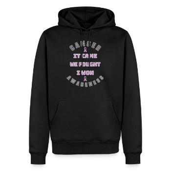 Krebsvorsorge Krebs stinkt Krebsschleife Überleben - Männer Premium Bio Hoodie - Schwarz - Vorne - Nico (187cm)