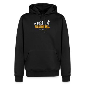 FLAG FOOTBALL - Männer Premium Bio Hoodie - Schwarz - Vorne - Nico (187cm)
