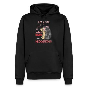 Hérisson fille - Sweat à capuche Premium bio Homme - noir - Devant - Nico (187cm)
