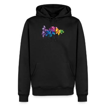 Design von bunten Blumen - Männer Premium Bio Hoodie - Schwarz - Vorne - Nico (187cm)