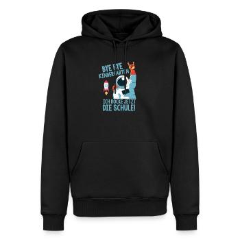 Bye Kindergarten Rocke die Schule Astronaut - Männer Premium Bio Hoodie - Schwarz - Vorne - Nico (187cm)