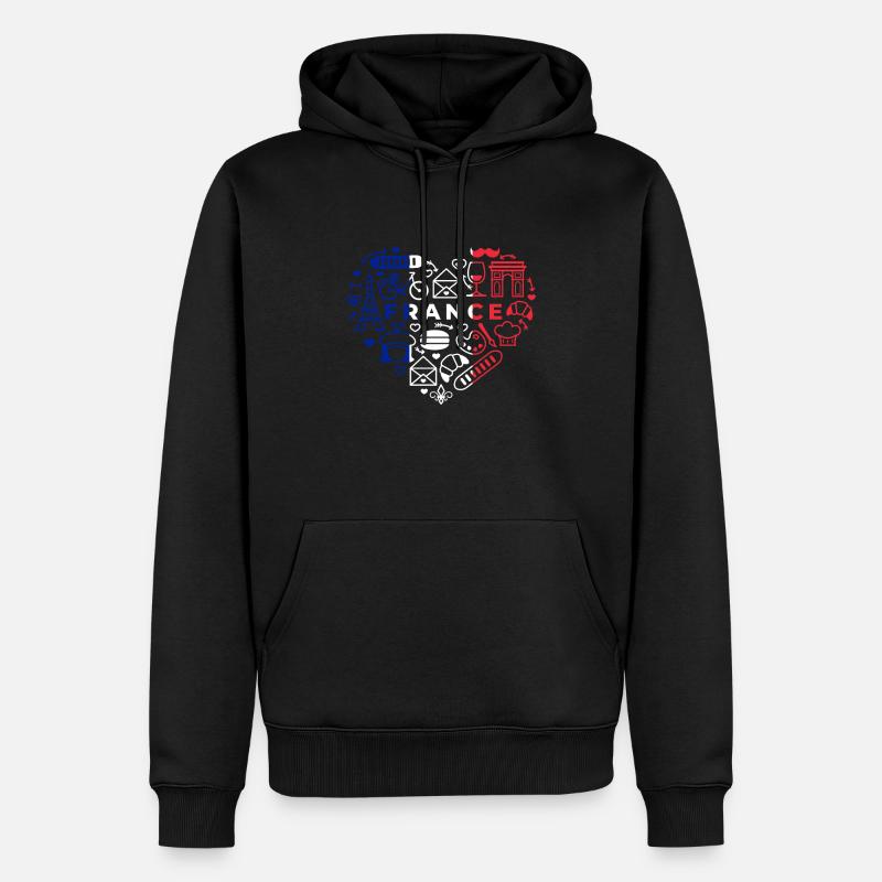 Frankreich - Männer Premium Bio Hoodie - Schwarz