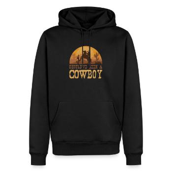 cow-boy - Sweat à capuche Premium bio Homme - noir - Devant - Nico (187cm)