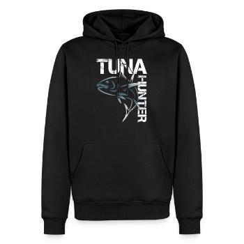 Chasseur de thon - thon - Sweat à capuche Premium bio Homme - noir - Devant - Nico (187cm)