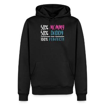 50 Mama 50 Papa 100 Perfekt - Männer Premium Bio Hoodie - Schwarz - Vorne - Nico (187cm)