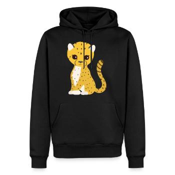 guépard - Sweat à capuche Premium bio Homme - noir - Devant - Nico (187cm)