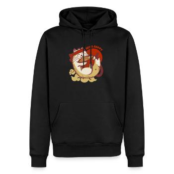 Miso Happy Cats Ramen Japanese Noodles Kittens - Men’s Premium Organic Hoodie - black - Front - Nico (187cm)