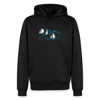 Sailing sailor - Men’s Premium Organic Hoodie - black - Front - Nico (187cm)
